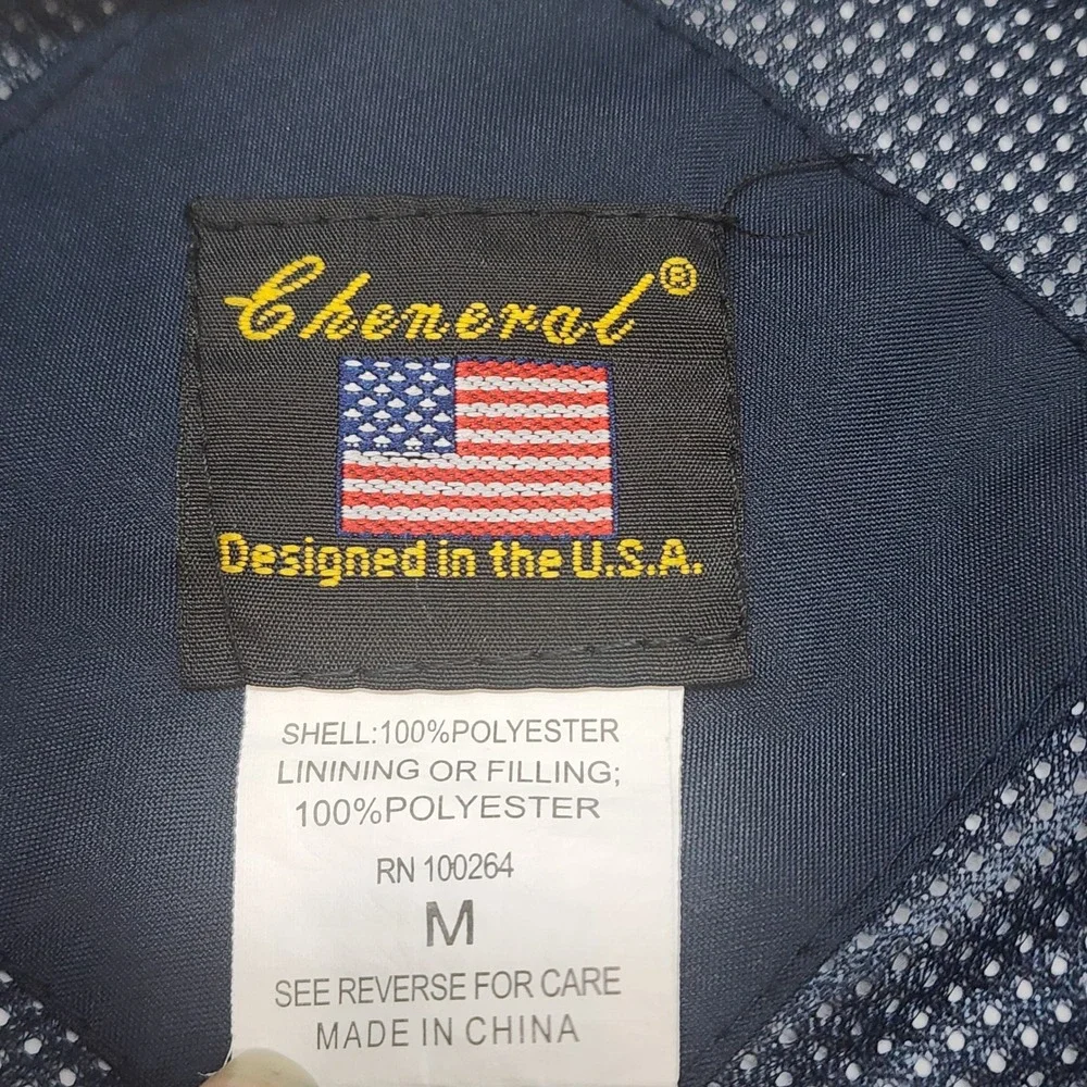 Cheneral Windbreaker Jacket White Navy Blue New York Embroidered Mens Size M‎ - Picture 5 of 7